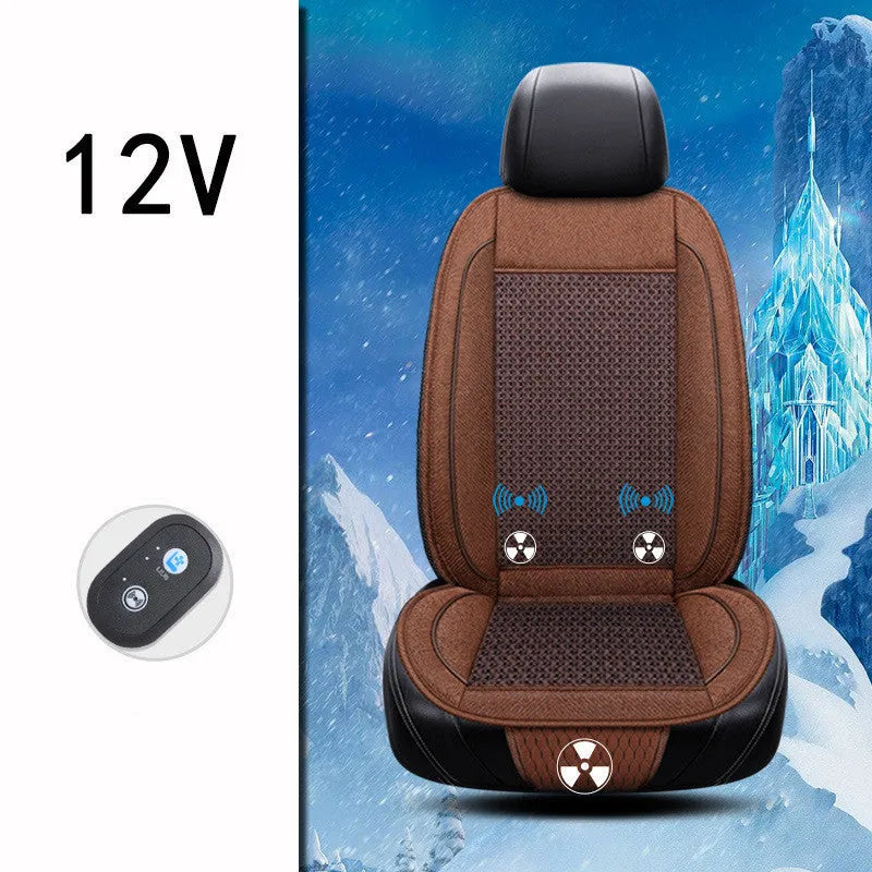 Square black car ventilation seat cushion with power cord for 12V or 24V systems