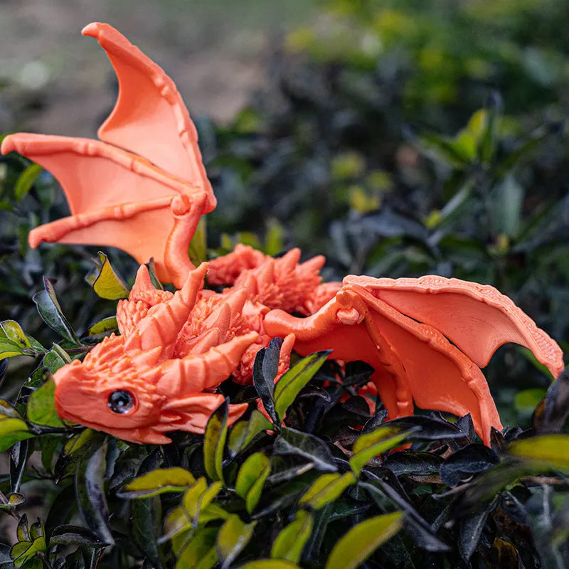 Red gold PLA plastic dragon wings decoration toy with 25cm wingspan for costume accessories