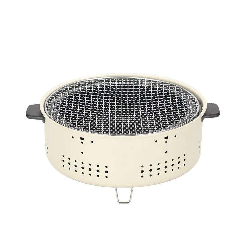 Portable indoor charcoal tea cooking stove with grill rack for 3-5 people
