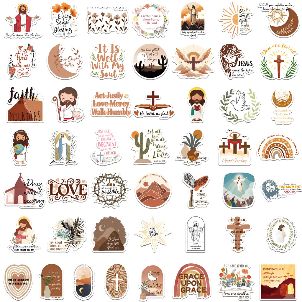 Set of 50 printed graffiti stickers with random patterns for laptop and notebook decoration