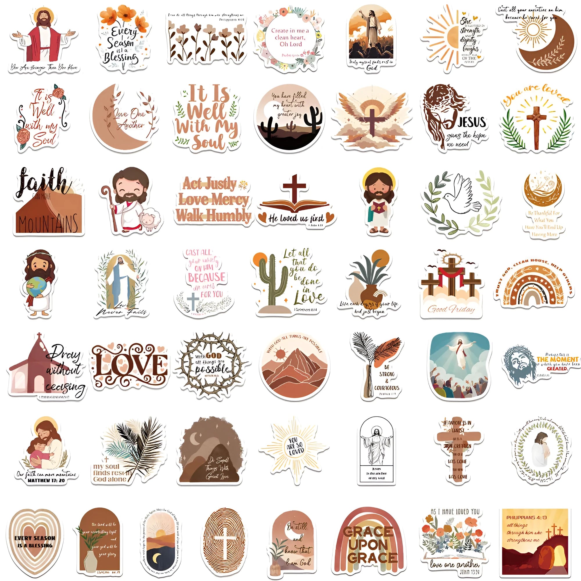 Set of 50 printed graffiti stickers with random patterns for laptop and notebook decoration