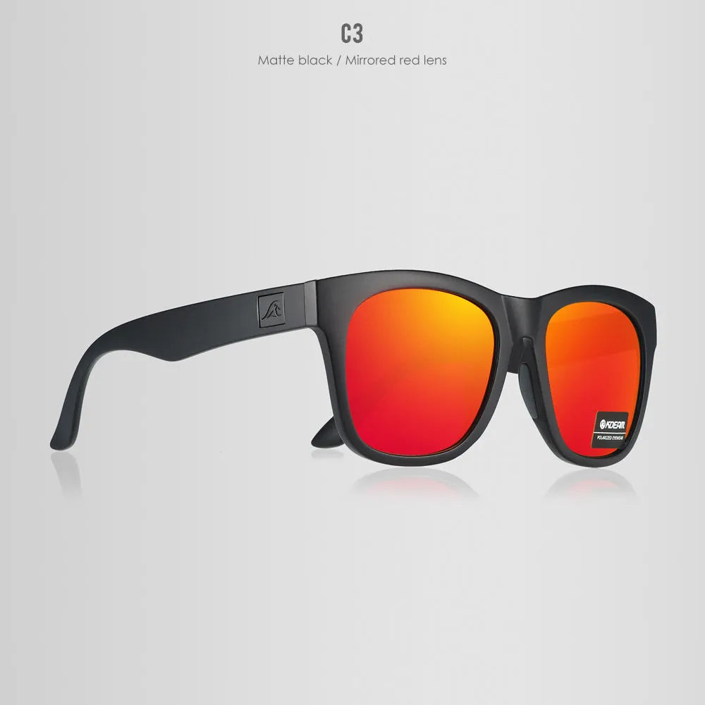 Polarised sunglasses with TAC lens and PC frame for outdoor UV protection