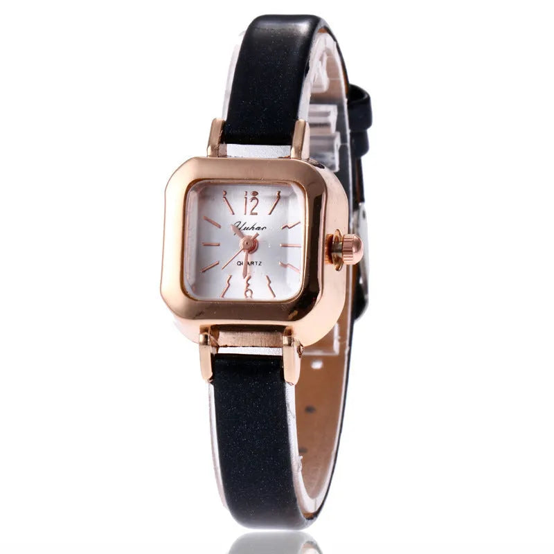 Women's fashion watch with alloy case in black, white, pink, or brown colour options