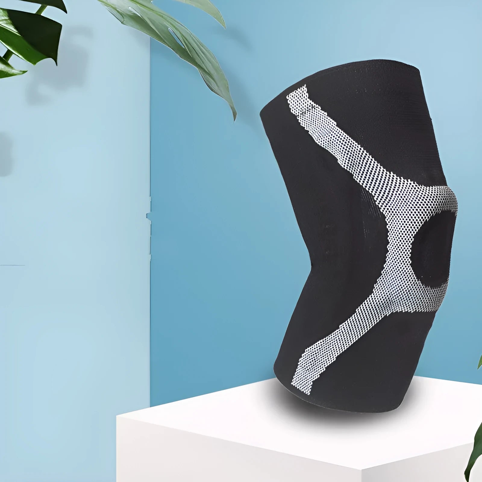 Silicone non-slip sports knee pads in red and grey colours for running climbing protection
