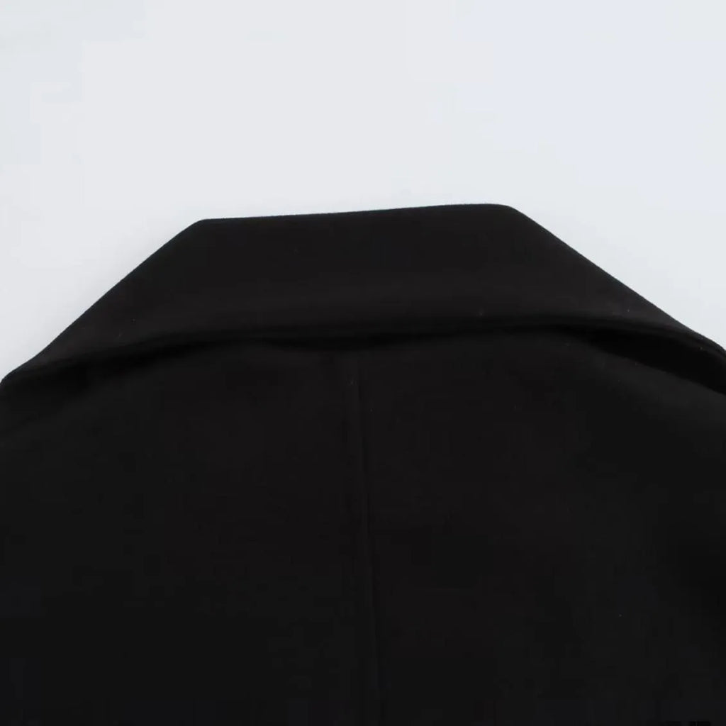 Women's lengthened 100cm polyester scarf overcoat with artificial fur collar in street fashion style