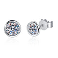 Geometric gold-plated 925 silver earrings with moissanite or zircon gemstones