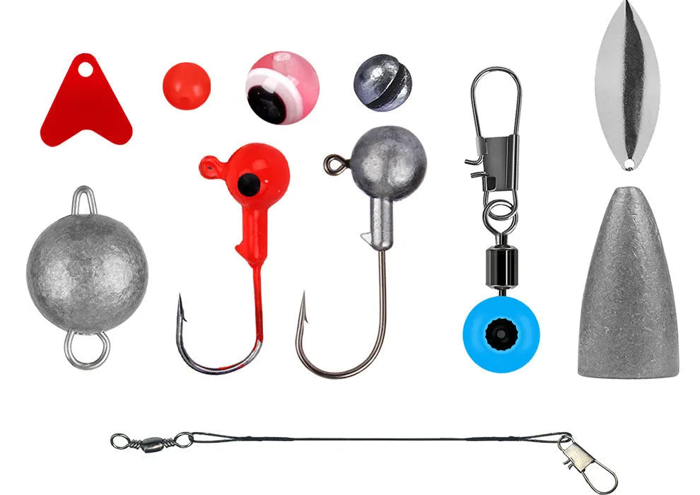 Weihe 257-piece fishing lure accessories set in ABS plastic organiser box for sea and rock fishing