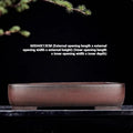Handmade rectangular antique purple clay flower pot measuring 60x44cm
