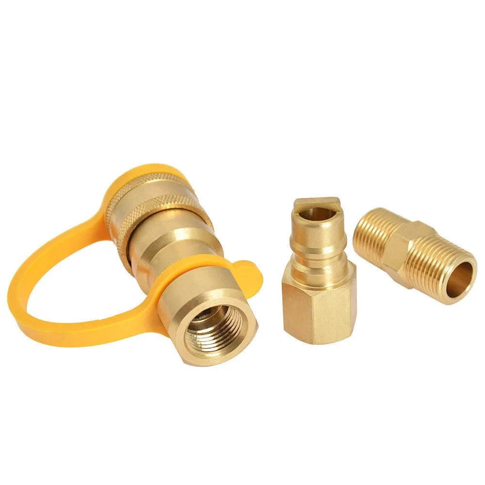 Gold-coloured solid brass 3/8 American standard gas propane tank charging connector