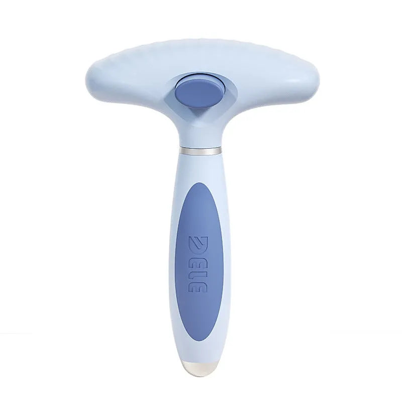 Azure light blue and apple white stainless steel double-row dog grooming comb