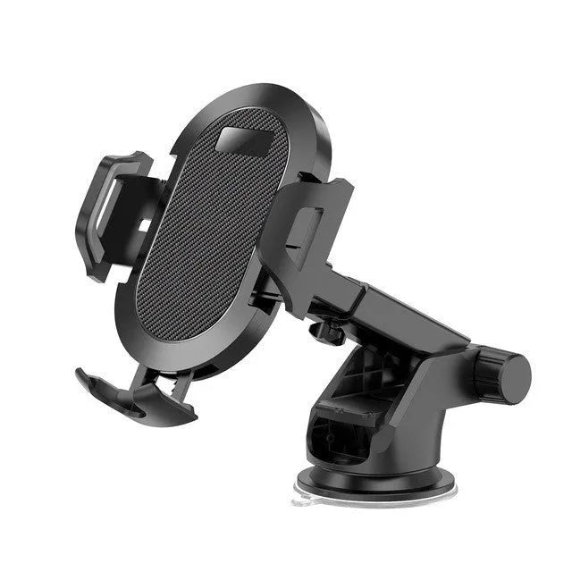 Auto lock car phone holder mounted on car air vent with smartphone secured