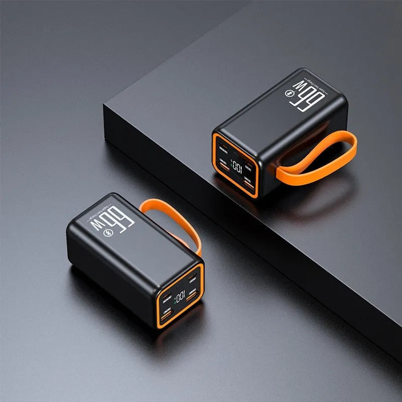 PD66W fast charge 20000mAh power bank in black or white plastic case