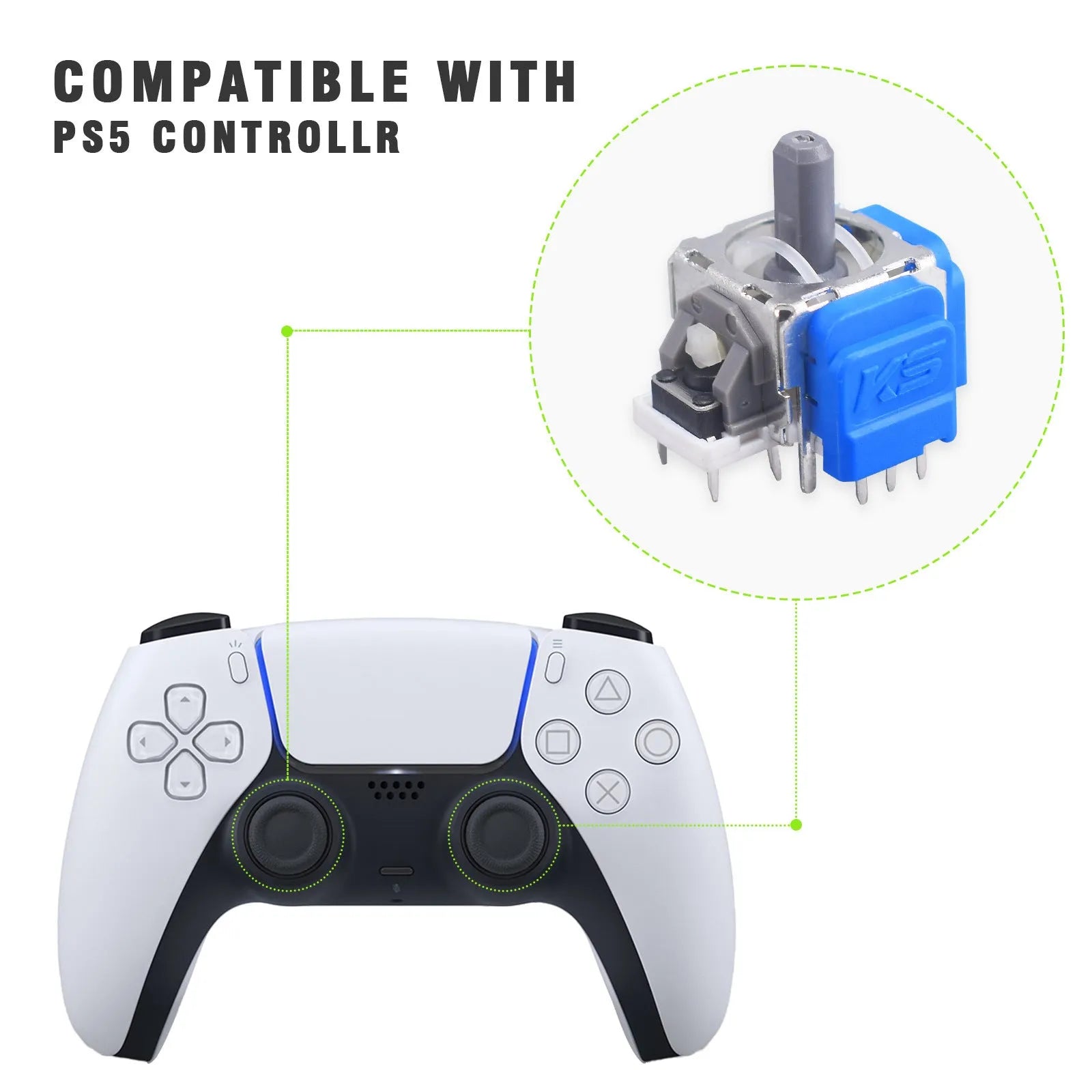 Hall effect magnetic joystick replacement module for PS5 PS4 Switch XBOX controllers
