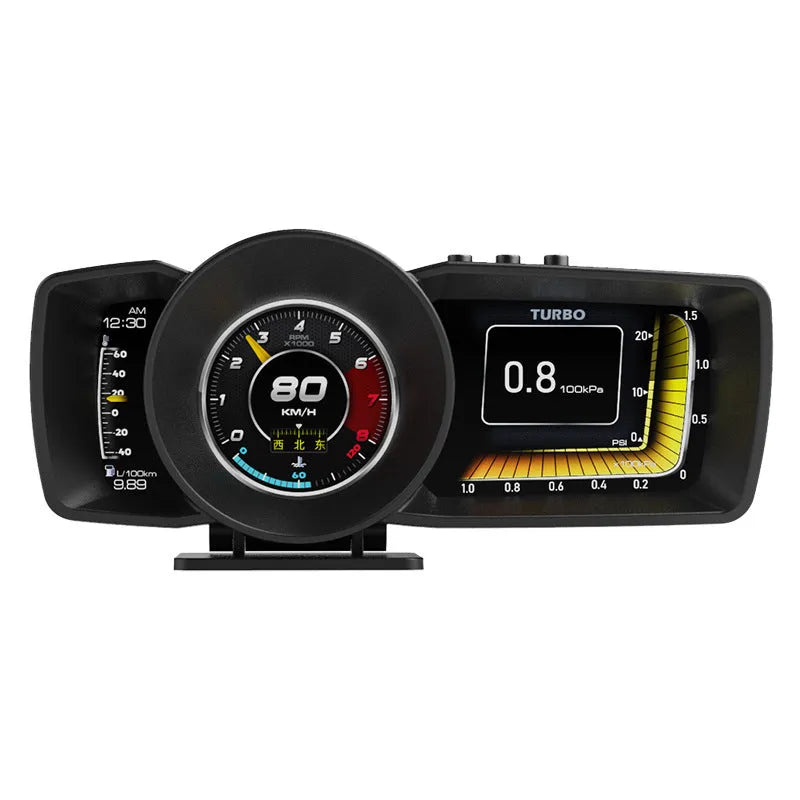 A600 car monitor driving computer with TFT screen showing vehicle data, GPS and BeiDou positioning for OBDII vehicles