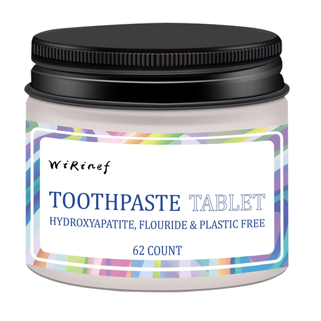 TP19 solid toothpaste tablets in a 62-piece pack for portable chewable oral cleaning