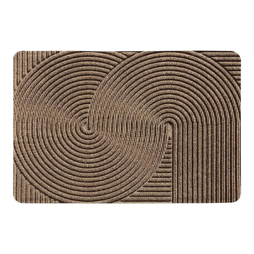 Alien-shaped entrance carpet with cartoon anime pattern in green colour, 60x90cm size