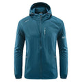 Light grey loose-fit men's nylon hooded jacket for summer outdoor wear