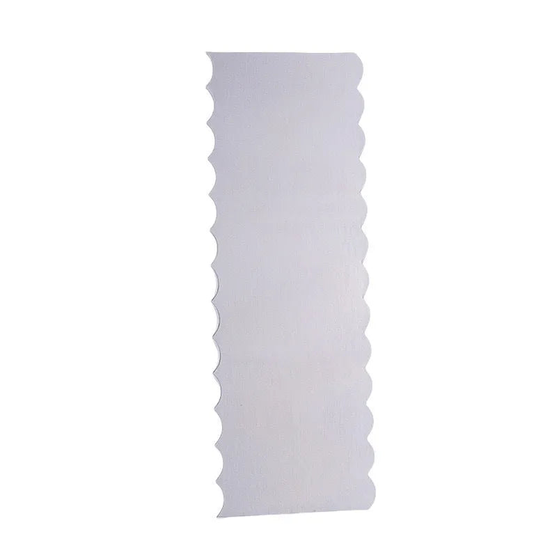 Stainless steel cream scraper cake decorating tool with polygon patterns