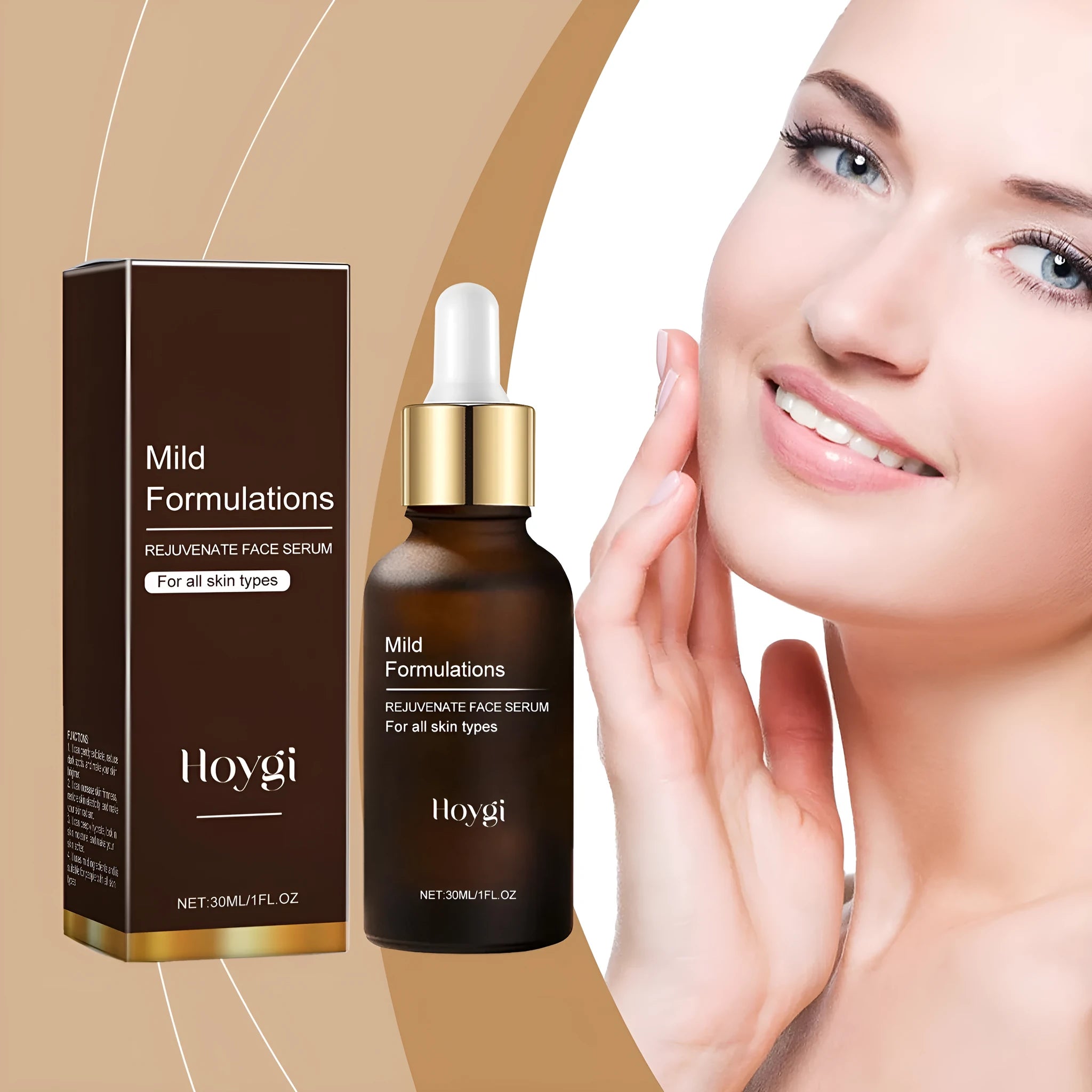 30ml facial skin care essence bottle with nourishing arbutin, collagen and hyaluronic acid ingredients