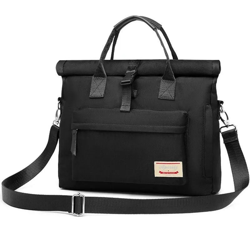 Shockproof waterproof nylon laptop bag inner liner shown in black, medium and large sizes for 13.3 to 15.6 inch laptops.