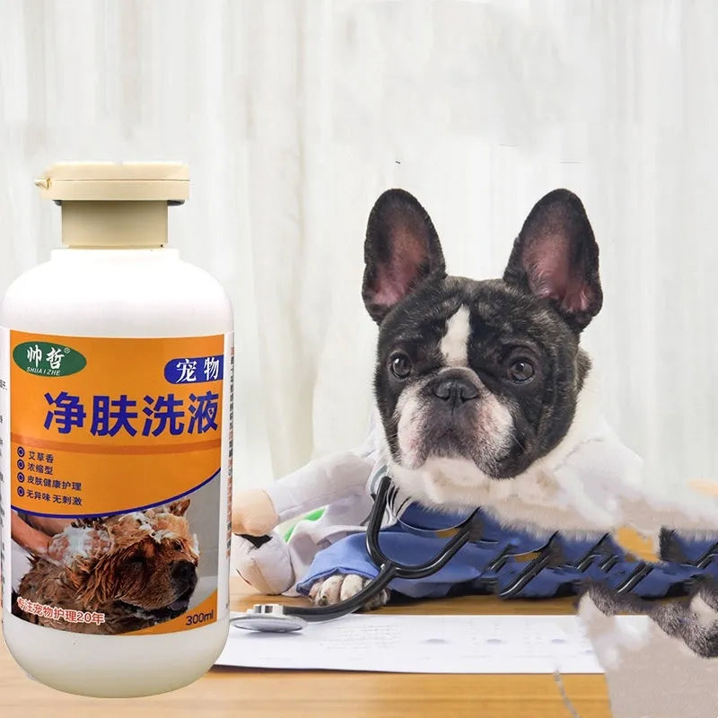 300ml bottle of veterinary cleansing lotion for dog and cat skin care and deodorising.