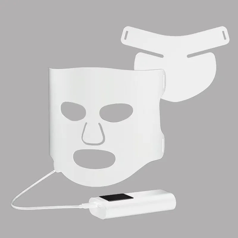 Black gold LED phototherapy face mask with seven light therapy modes for home skin treatment