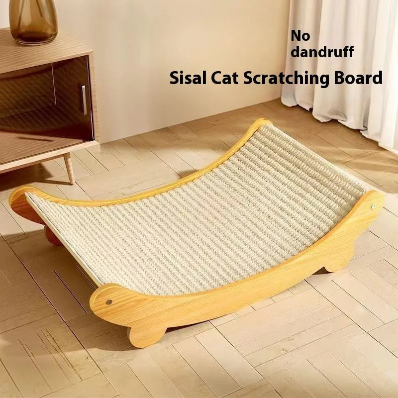 Sisal cat scratch board with natural fibre scratching surface in pastoral style design