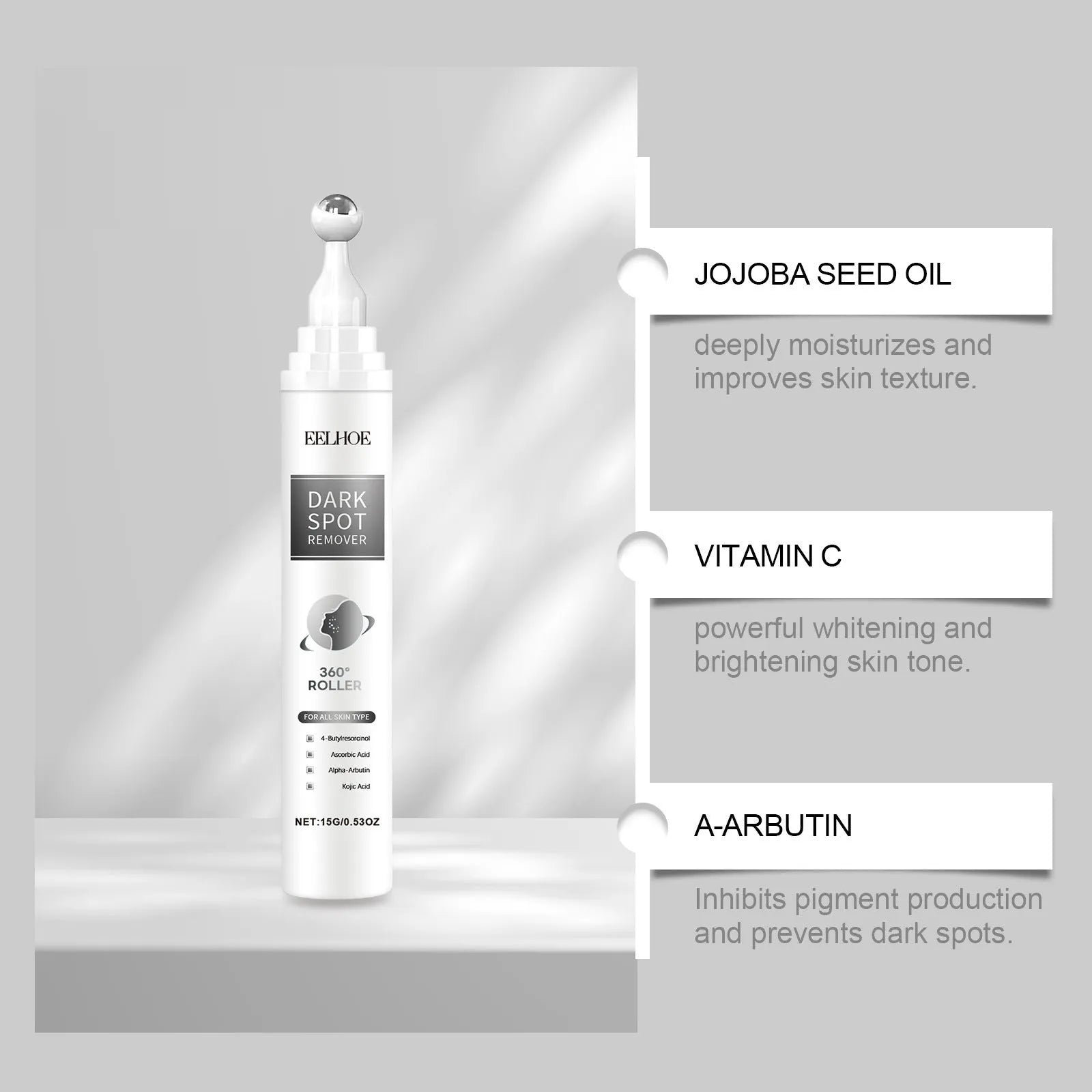 15g facial essence cream jar with jojoba oil, vitamin C and brightening ingredients