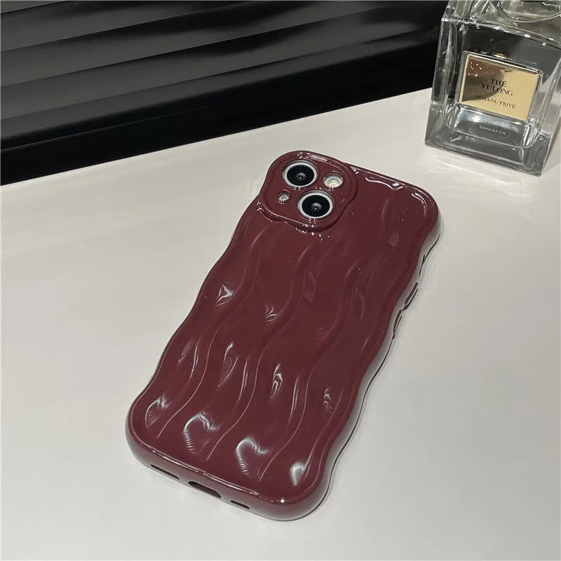 Silicone mobile phone case with water ripple design for iPhone 17 series in green colour