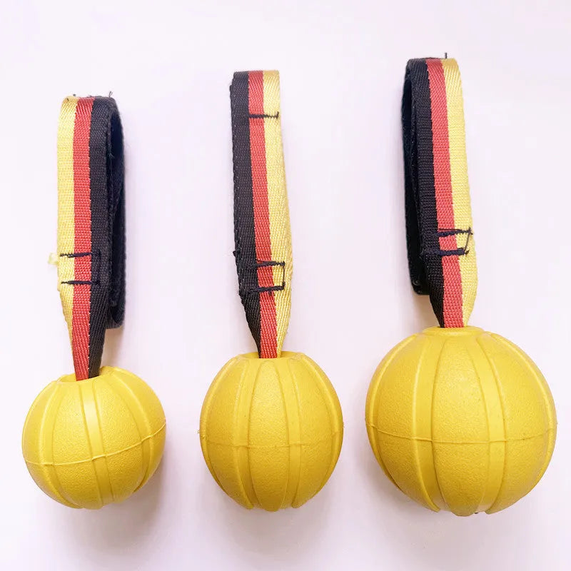 EVA floating dog training ball in camouflage colour with tetherball design for water retrieval