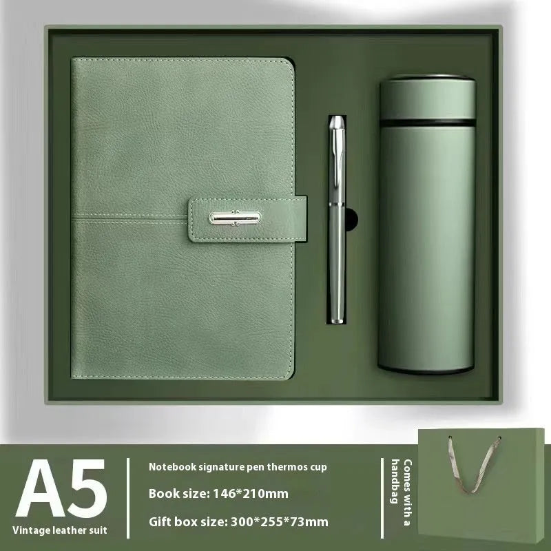 A5 PU leather notebook with wood-free paper in multiple colour options including black, red, green, blue and orange