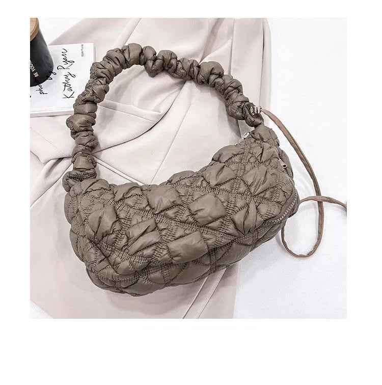 Women's casual nylon messenger bag in a solid colour with a long shoulder strap