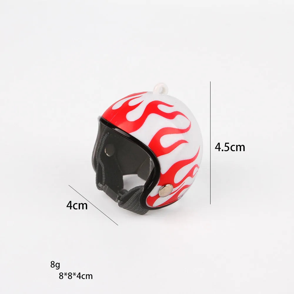 Small pet safety helmet for chickens and birds with adjustable elastic bands