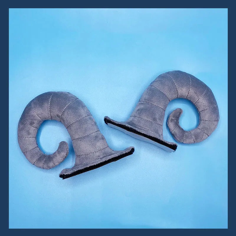Pair of composite fiber bull horns for motorcycle full helmet decoration in black, pink, brown and gray