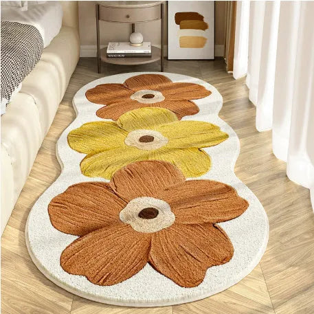 Flower shaped cashmere bedside blanket with alien cartoon design in multiple colour options