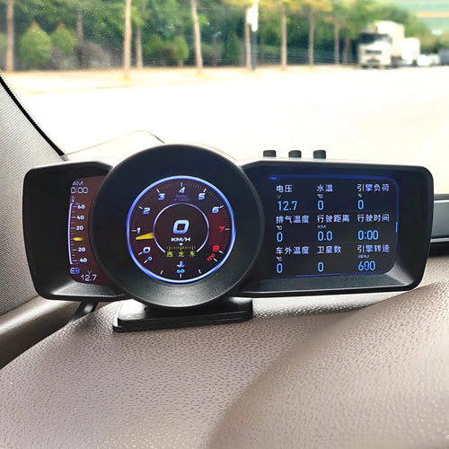 A600 car monitor driving computer with TFT screen showing vehicle data, GPS and BeiDou positioning for OBDII vehicles