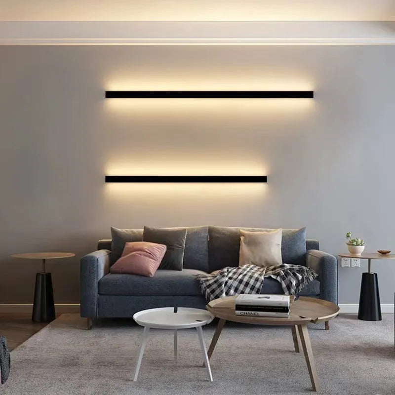80CM black aluminum LED wall lamp body with PC shade and touch control
