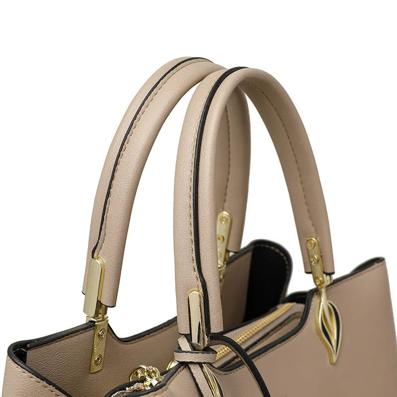 Women's PU leather messenger bag in multiple colours with cross-body strap and stitching detail
