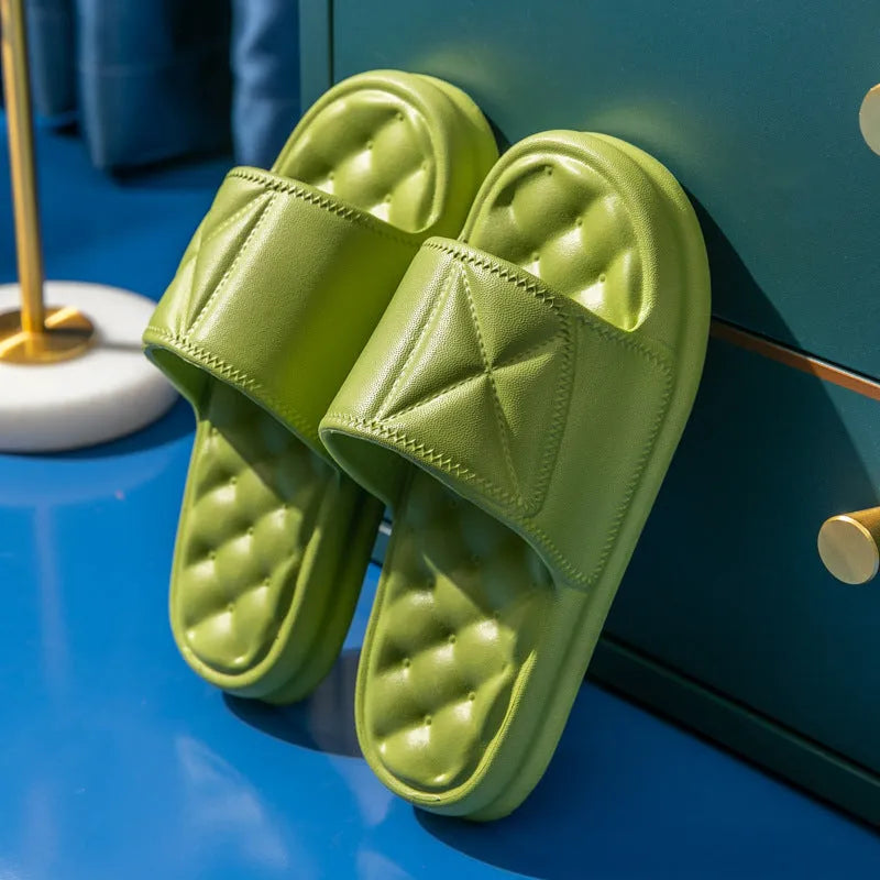 EVA bathroom slippers with thick non-slip sole in five colour options