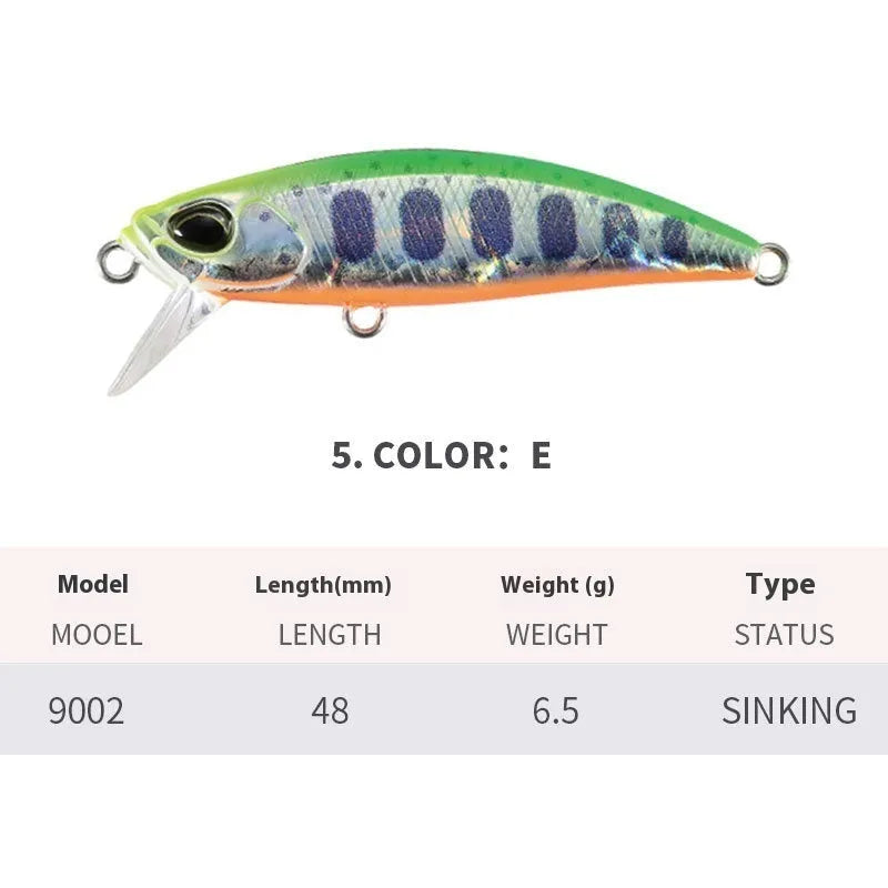 Tossing Japanese 48mm soft plastic mino fishing lure for mandarin fish and snakehead.