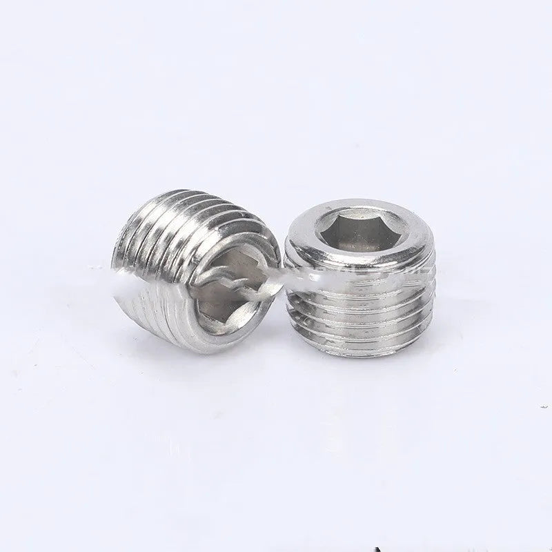 Stainless steel hexagonal pipe plug bulkhead fitting for 3/8 inch threads