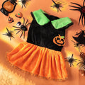Halloween pumpkin skirt pet costume for small dog or cat in crystal velvet material
