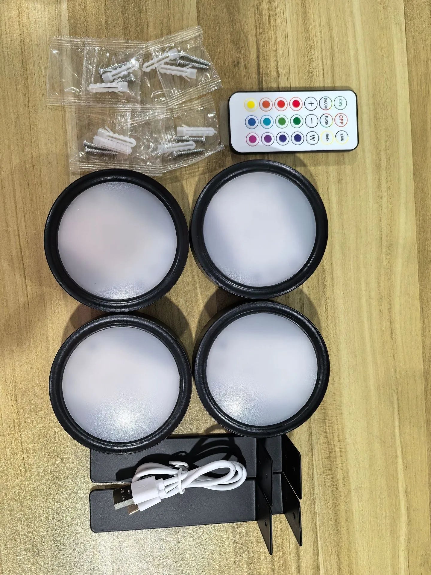 Black wireless magnetic LED painting lamp with remote control for 13-colour RGB lighting