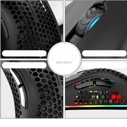 BM600 hollow-out wireless gaming mouse with luminous charging in black, cyan or white colours