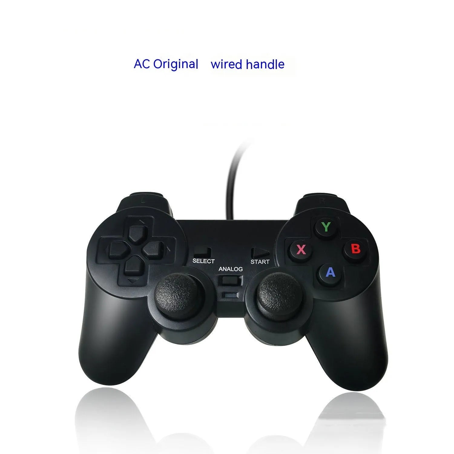 Black wired USB game controller body for Super ConsoleX and BoxArcade in SNES style