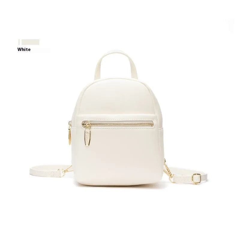 Soft PU mini backpack with large capacity showing three-dimensional pocket and street trend styling