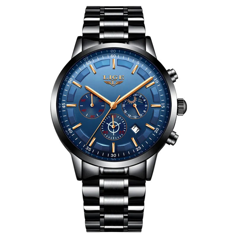 Men's waterproof quartz sports watch in multiple colour options with 12mm thickness