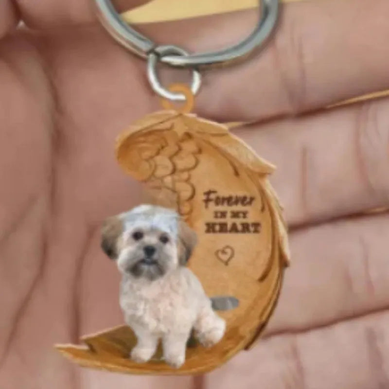 Square acrylic dog car hanging ornament measuring 9cm by 9cm