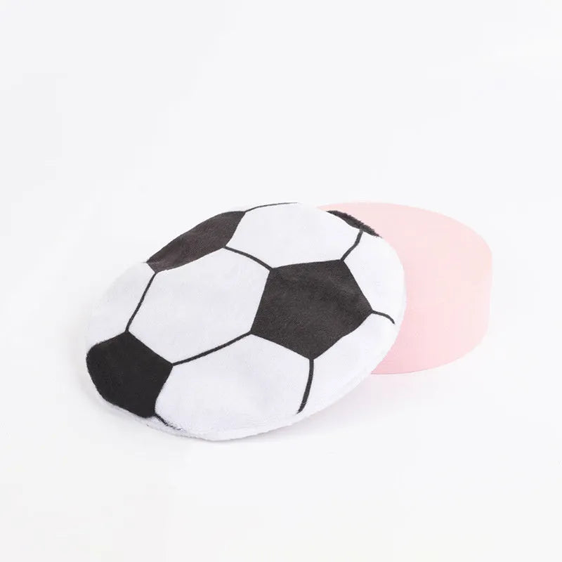 Catnip flying disc toy with sports pattern measuring 5x5x2cm containing crinkle sounds