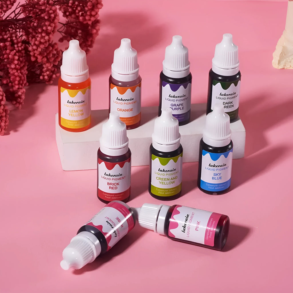 Set of 24 natural food colouring pigment bottles for cream cake and handmade soap with craft accessories